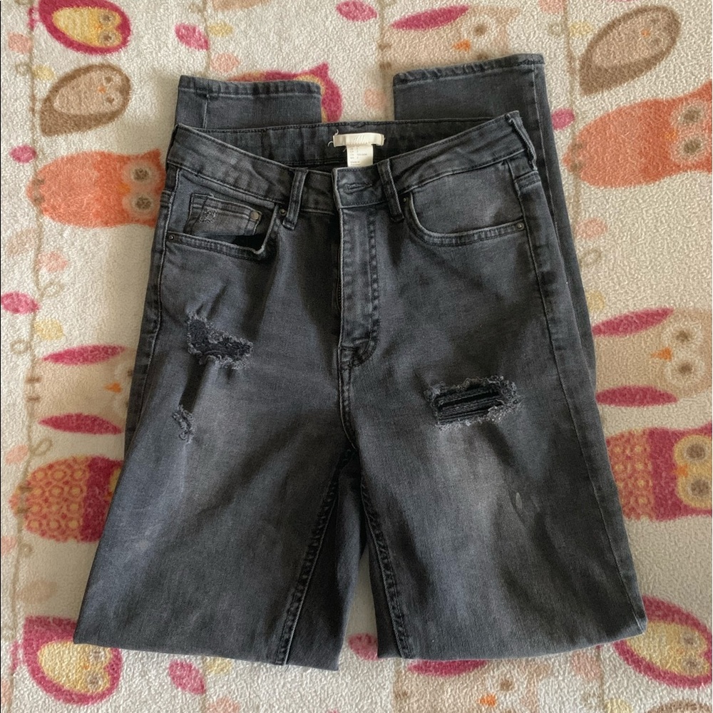 H&M black ripped jeans